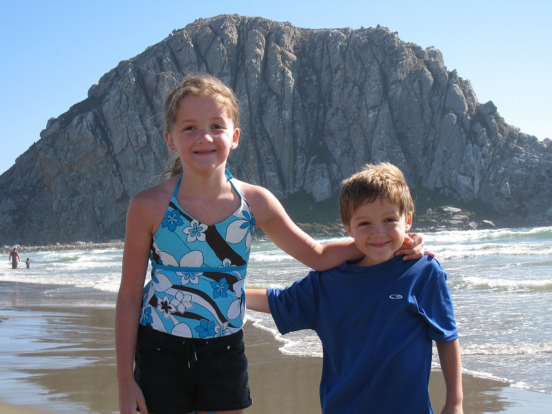 2008 Abigail and Gregory and the big rock.JPG